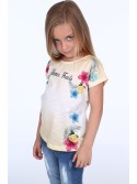 Blouse with a printed pattern, yellow NDZ8811 - Online store - Boutique